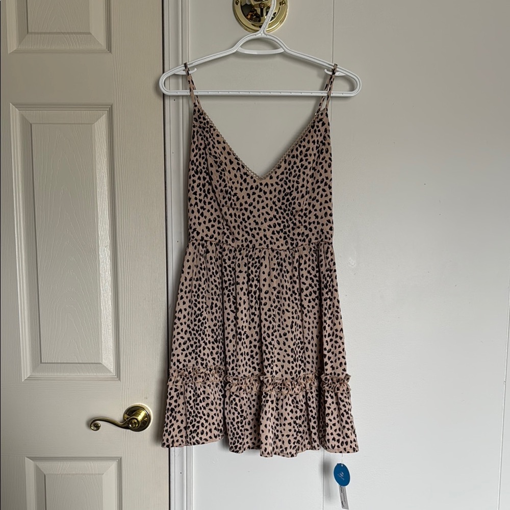 NWT - Cupshe Black and Brown Animal Print Mini Dress